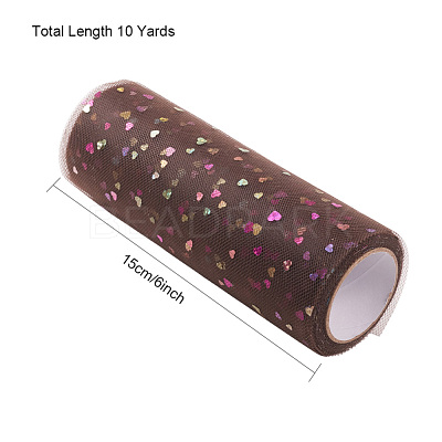 Heart Glitter Sequin Deco Mesh Ribbons OCOR-BC0007-26-1