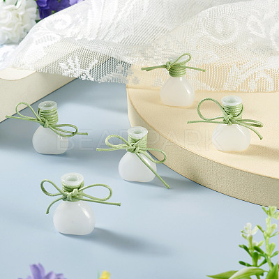 5Pcs Miniature Glass Vase Bottles with Polyester Cord AJEW-TAC00055-1