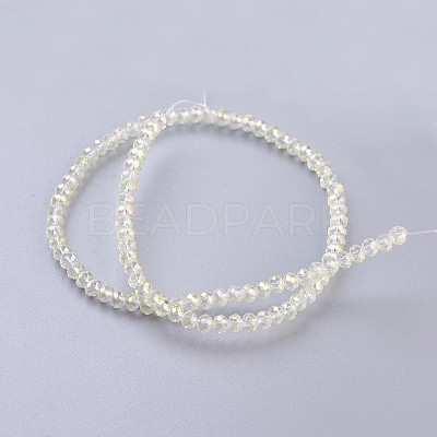 Faceted Rondelle Electroplate Glass Beads Strands X-EGLA-D020-3x2mm-70-1