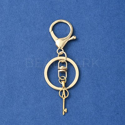 304 Stainless Steel Initial Letter Key Charm Keychains KEYC-YW00004-01-1