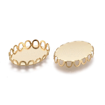 304 Stainless Steel Cabochon Settings STAS-P249-13A-G-1