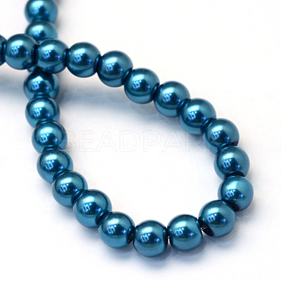Baking Paint Glass Pearl Round Bead Strands HY-Q003-10mm-06-1