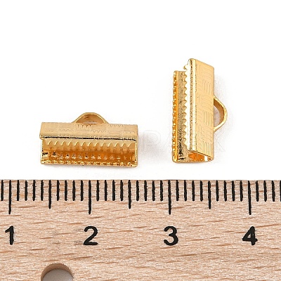 SHEGRACE Brass Ribbon Crimp Ends XGR0063G-58G-1