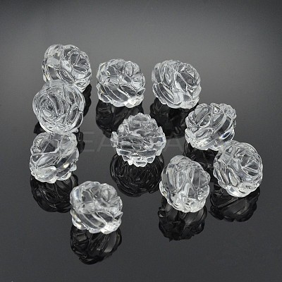 Transparent Clear Frosted Acrylic Beads PL713Y-1-1