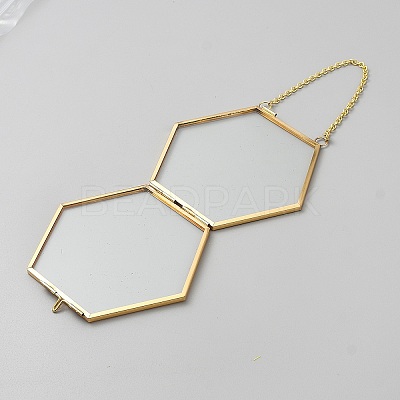 Iron Hexagon Hanging Photo Frames AJEW-WH0596-321-1
