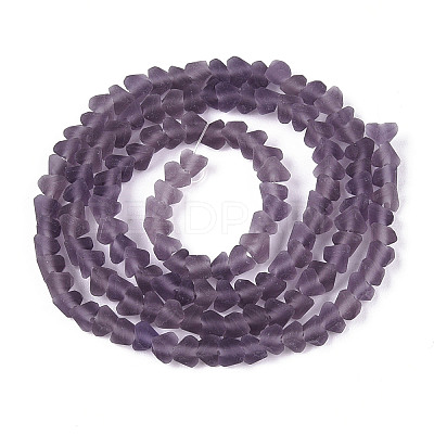 Frosted Transparent Glass Beads Strands GLAA-N016-4mm-02-1