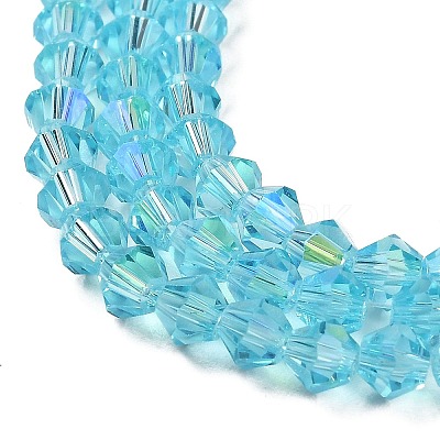 Transparent Electroplate Glass Beads Strands GLAA-F029-4mm-D20-1