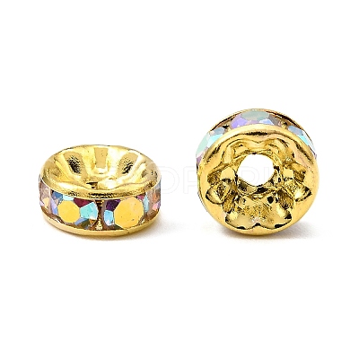 Brass Rhinestone Spacer Beads RB-A014-Z8mm-28G-1