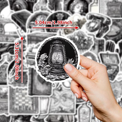 50Pcs Vintage Items Themes Paper Sticker STIC-C012-19-1