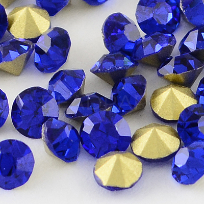 Glass Pointed Back Rhinestone RGLA-R004-8mm-20B-1