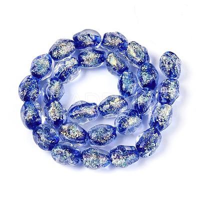 Handmade Foil Glass Beads Strands FOIL-N033-02B-1