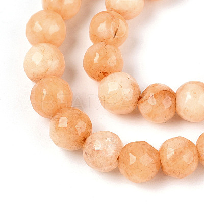 Dyed Natural White Jade Beads Strands G-T139-6mm-60-08-1