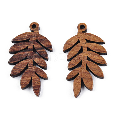 Natural Walnut Wood Pendants WOOD-T023-15-1
