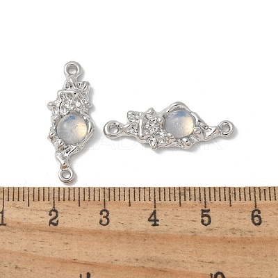 Brass & Resin Flower Connector Charms KK-U052-36P-02-1