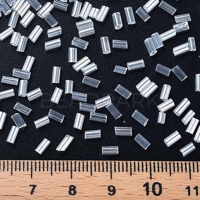 Transparent Colours Luster Glass Bugle Beads SEED-N005-001-A13-1