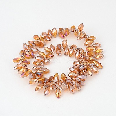 Electroplate Glass Beads Strands X-EGLA-J068-AB07-1