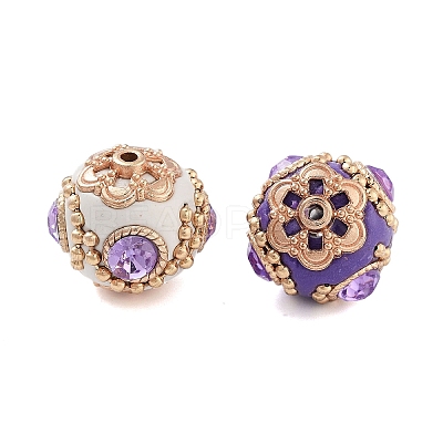 Alloy with Glass with Iron Handmade Indonesia Beads FIND-Q106-49-1
