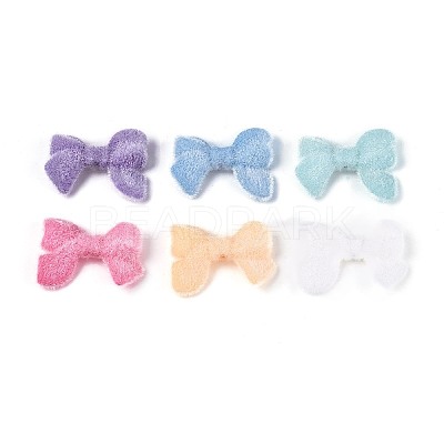 Flocking Opaque Acrylic Bowknot Beads OACR-T030-10M-1