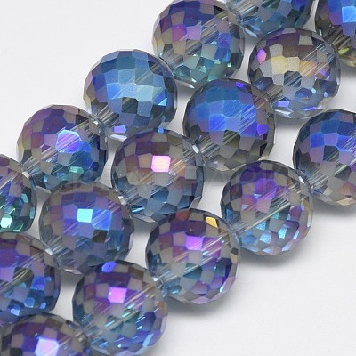 Electroplate Glass Beads Strands EGLA-Q086-12mm-03-1