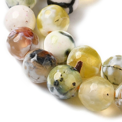 Dyed & Heated Natural Fire Crackle Agate Beads Strands G-P539-B01-23-1