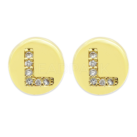 Brass Micro Pave Clear Cubic Zirconia Beads KK-T030-LA843-LX3-1