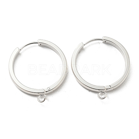 201 Stainless Steel Huggie Hoop Earrings Findings STAS-A167-01Q-S-1