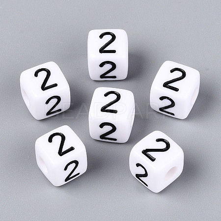 Opaque Acrylic European Large Hole Beads SACR-N020-01B-03-1