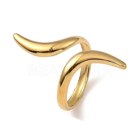 304 Stainless Steel Open Cuff Rings RJEW-Z018-02G-1