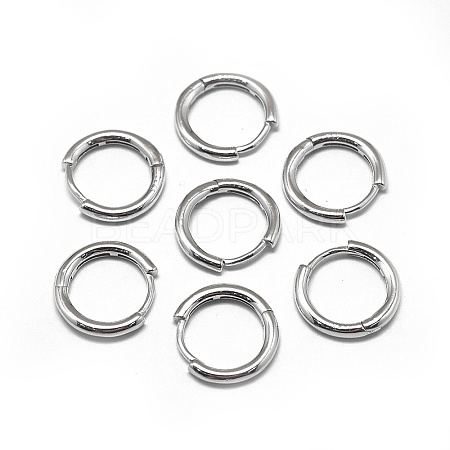 Anti-Tarnish Rhodium Plated 925 Sterling Silver Hoop Earrings STER-L057-077A-1