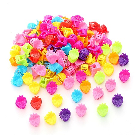 Cute Candy Colors Mini Plastic Claw Hair Clips OHAR-P021-09B-02-1