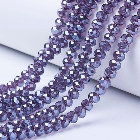 Electroplate Glass Beads Strands EGLA-A034-T6mm-A16-1
