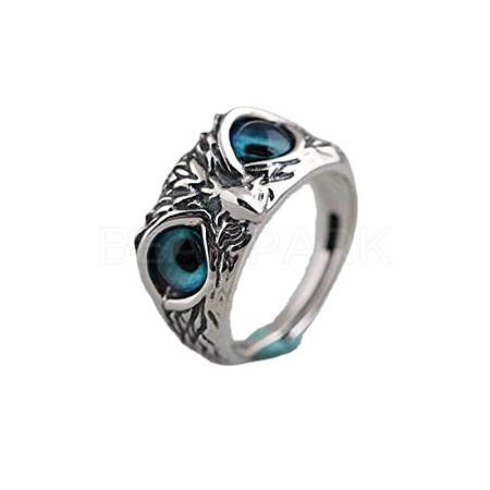 Ancient Blue Eye Owl Ring Couple Jewelry Finger Ring SM0137-2-1