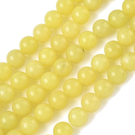 Natural Lemon Jade Beads Strands G-G284-A01-10mm-1