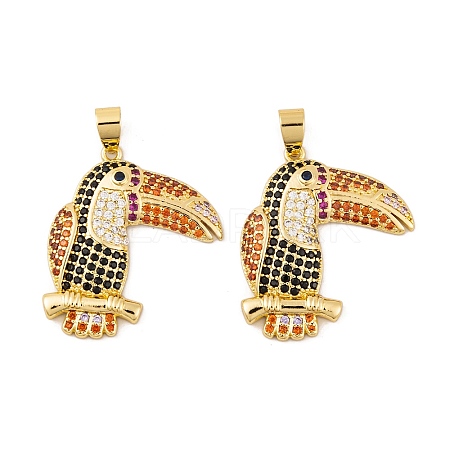 Brass Micro Pave Cubic Zirconia Pendants KK-E108-35G-1