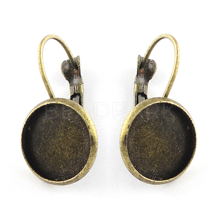 Brass Leverback Earring Findings KK-Q581-13AB-1