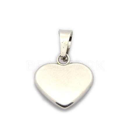 Trendy 304 Stainless Steel Blank Heart Pendants STAS-N012-38P-1