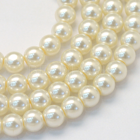 Baking Paint Glass Pearl Bead Strands X-HY-Q003-3mm-02-1
