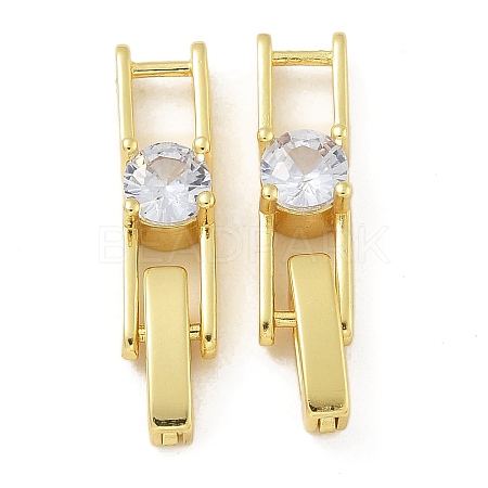 Rack Plating Brass Micro Pave Cubic Zirconia Watch Band Clasps KK-A234-016G-02-1