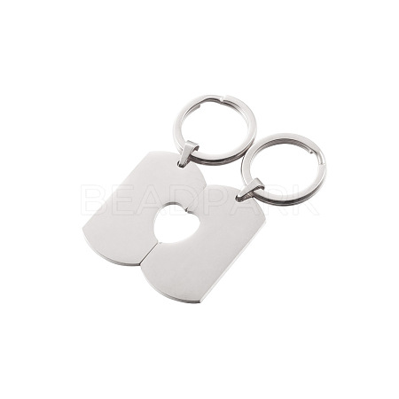 304 Stainless Steel Couples Keychain KEYC-PW0002-079A-1