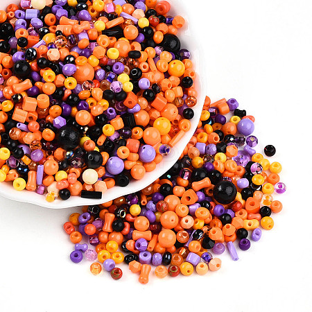 Halloween Theme Glass Seed Beads SEED-N007-13J-1
