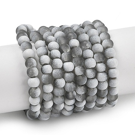 Frosted Crackle Glass Beads Strands GLAA-U001-4mm-M06-1