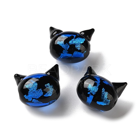 Handmade Foil Glass Beads LAMP-D005-01B-1