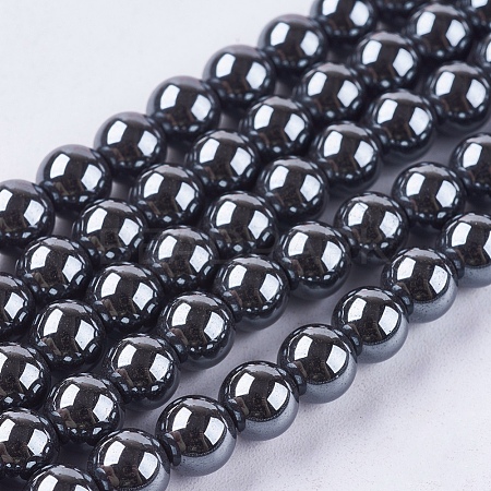 Non-Magnetic Synthetic Hematite Beads Strands G-H1623-6mm-1-1