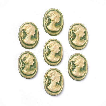 Flat Oval Resin Cabochons RB023-1