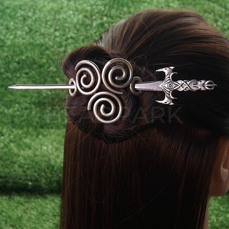 Antique Silver Viking Hair Sticks Hair Pin PW-WG2F806-23-1