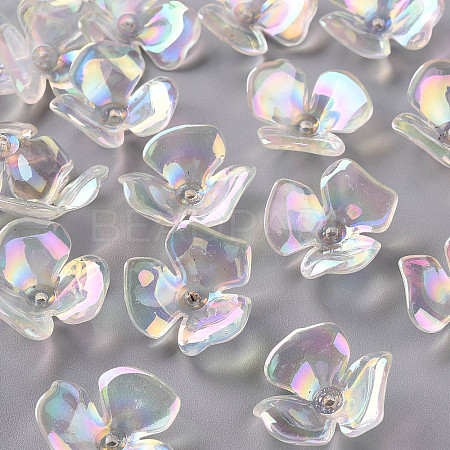 3-Petal Transparent Acrylic Bead Caps LS-X-TACR-S156-016-1