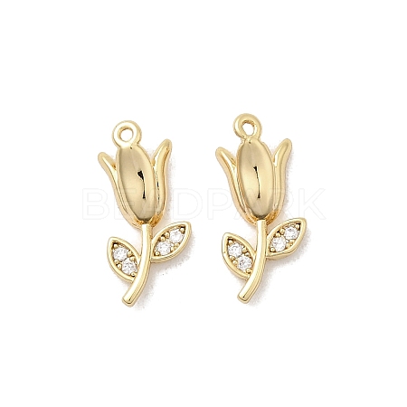Brass Micro Pave Cubic Zirconia Pendants KK-A275-04B-G-1