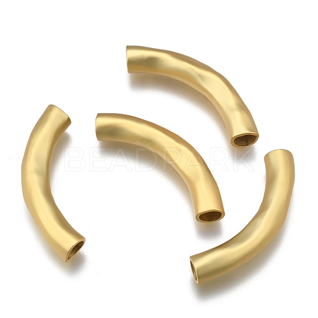 Brass Curved Tube Beads KK-K238-38MG-1