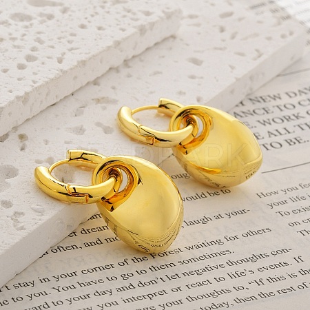 Teardrop Brass Hoop Earrings for Women EJEW-U055-18G-1