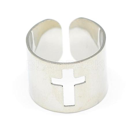 Adjustable Stainless Steel Cuff Finger Rings RJEW-S038-048-1